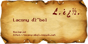 Lacsny Ábel névjegykártya